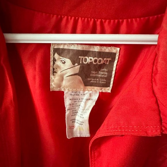 Red vintage 80s trench coat - Picture 6 of 7